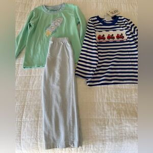Pair of 3T smocked and appliqué shirt